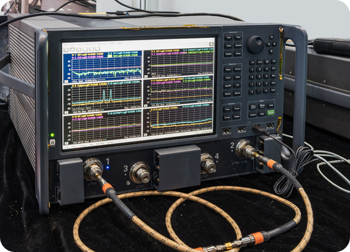 Scientific equipment showing waveform analysis