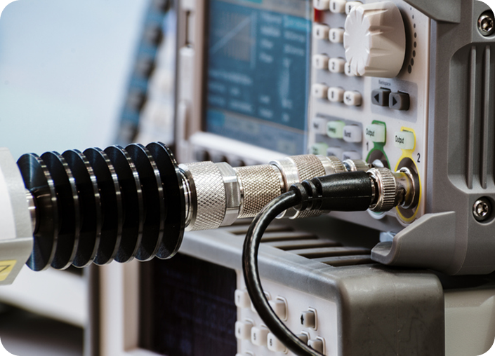 Electronic testing equipment with connectors attached