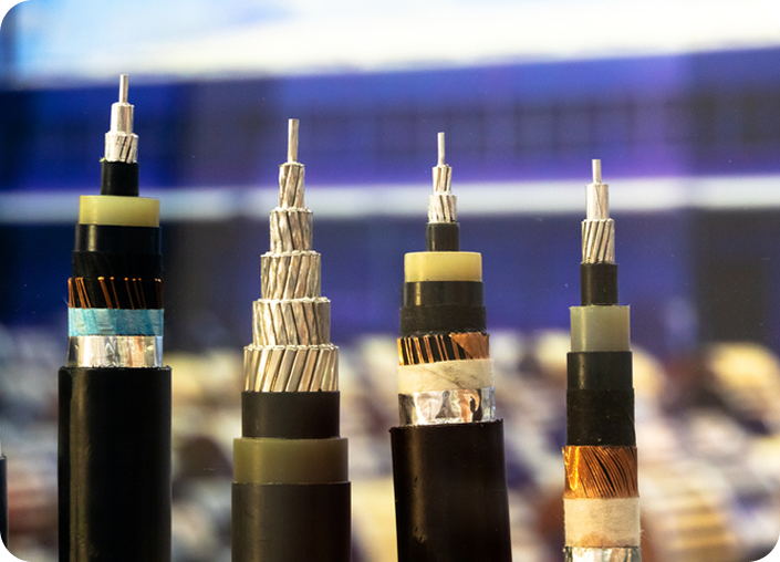 Electrical cables in various sizes