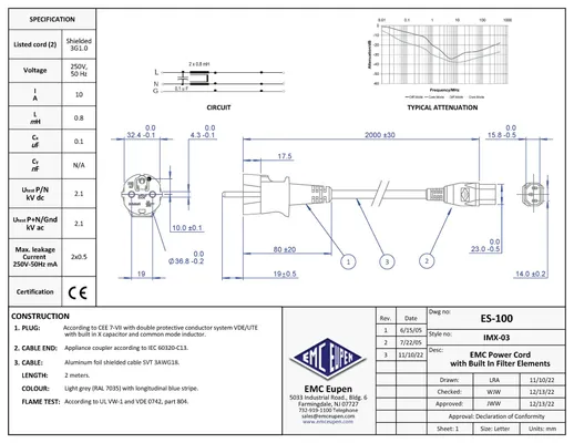 Technical drawing of a mechanical component with detailed measurements and specifications.