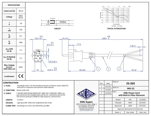 Technical drawing of a conveyor system with detailed measurements and specifications.