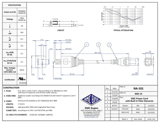 Technical drawing of a mechanical component with detailed dimensions and annotations.