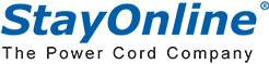 Blue and white logo with stylized text.